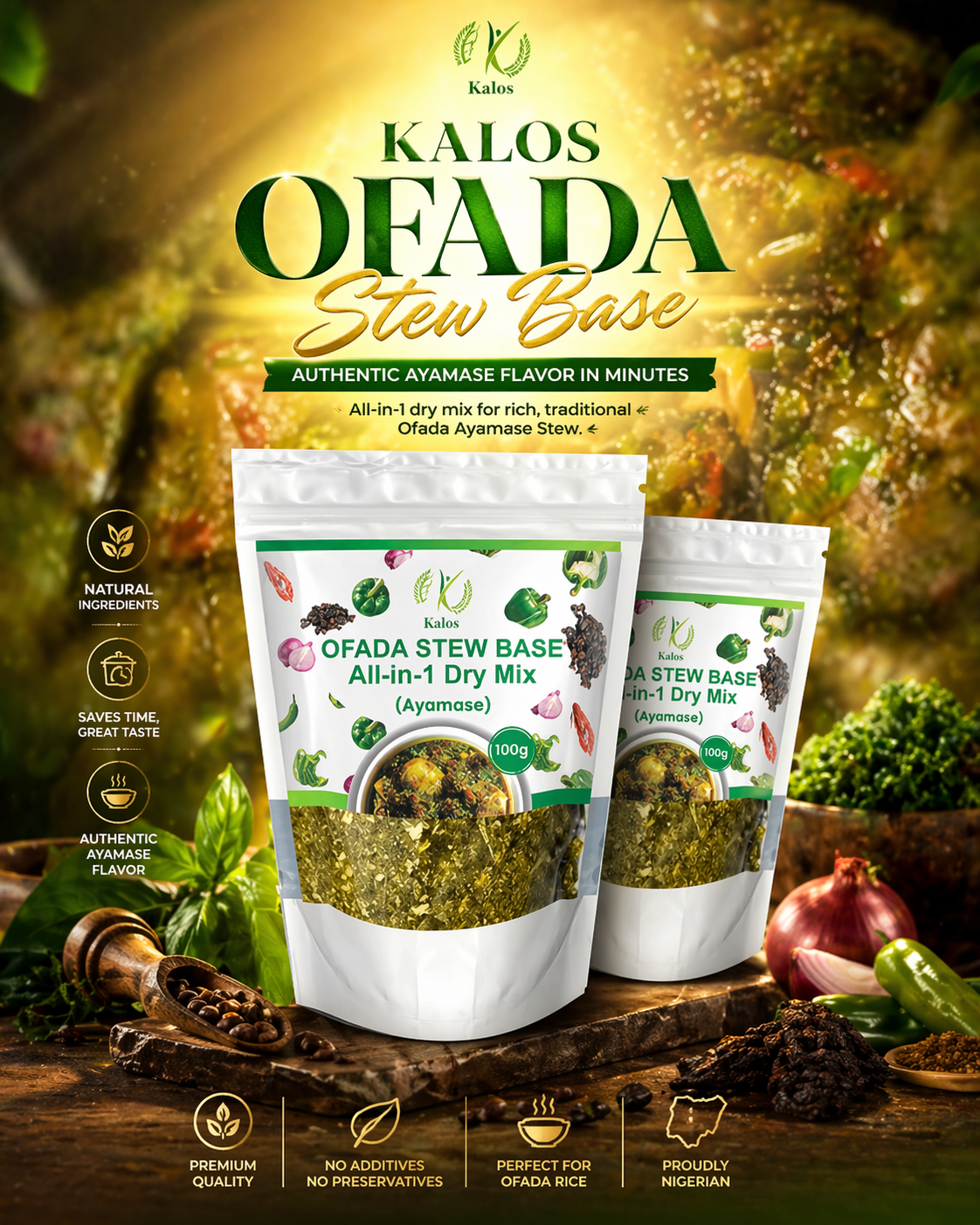 2 packs of Kalos Ofada Stew Base