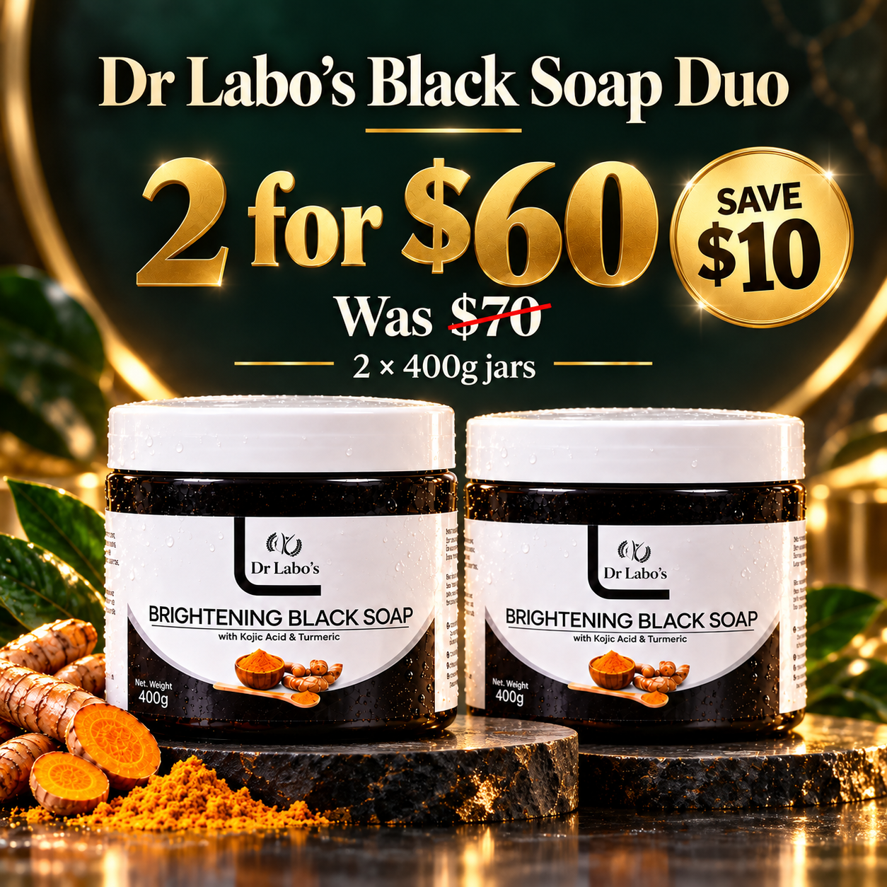 Dr. Labo’s Black Soap Duo – 2 × 400 g