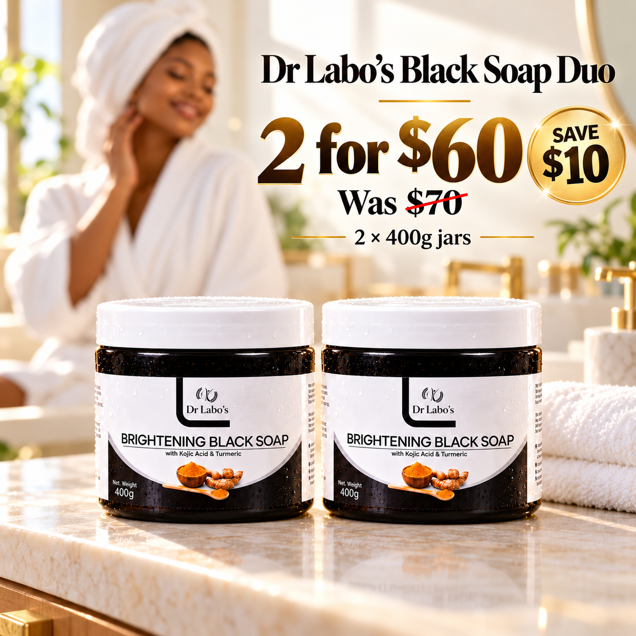 Dr. Labo’s Black Soap Duo – 2 × 400 g