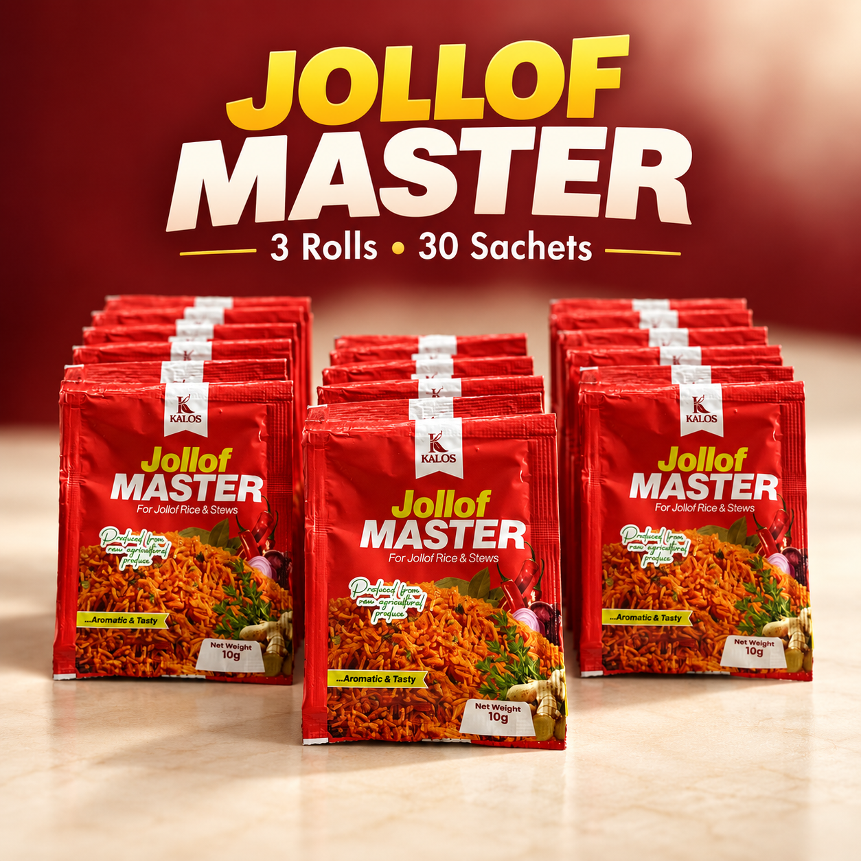 Jollof Master 3-Roll Value Pack (30 Sachets)