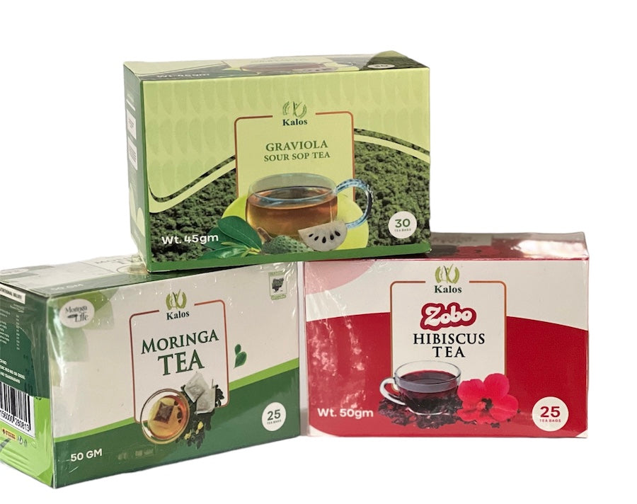Tropical Triad Wellness Tea Collection: Graviola, Moringa, and Hibiscus Infusion