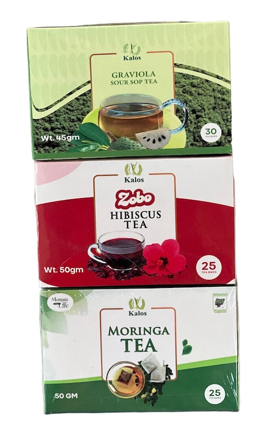 Tropical Triad Wellness Tea Collection: Graviola, Moringa, and Hibiscus Infusion